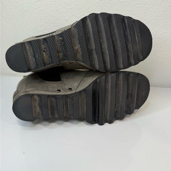 Sorel Lea Wedge Joan of Arctic Gray Leather Booties Size 7 VGUC - Picture 6 of 7